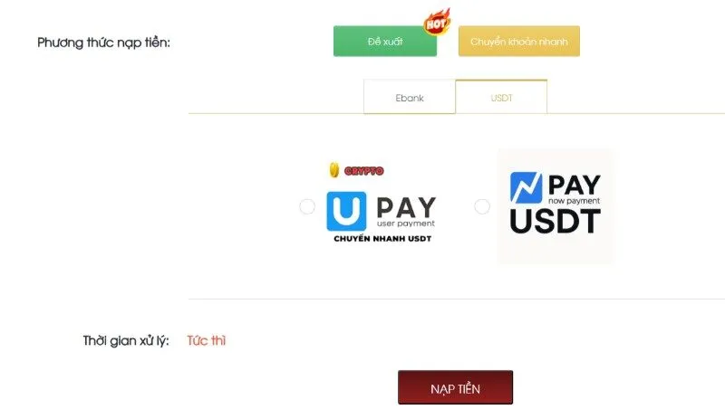 Nạp tiền Loto188
