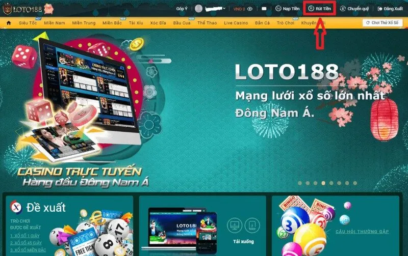 Rút tiền Loto188